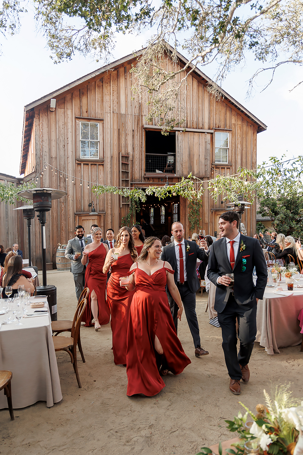 Bridal party at the barns at cooper molera wedding picture