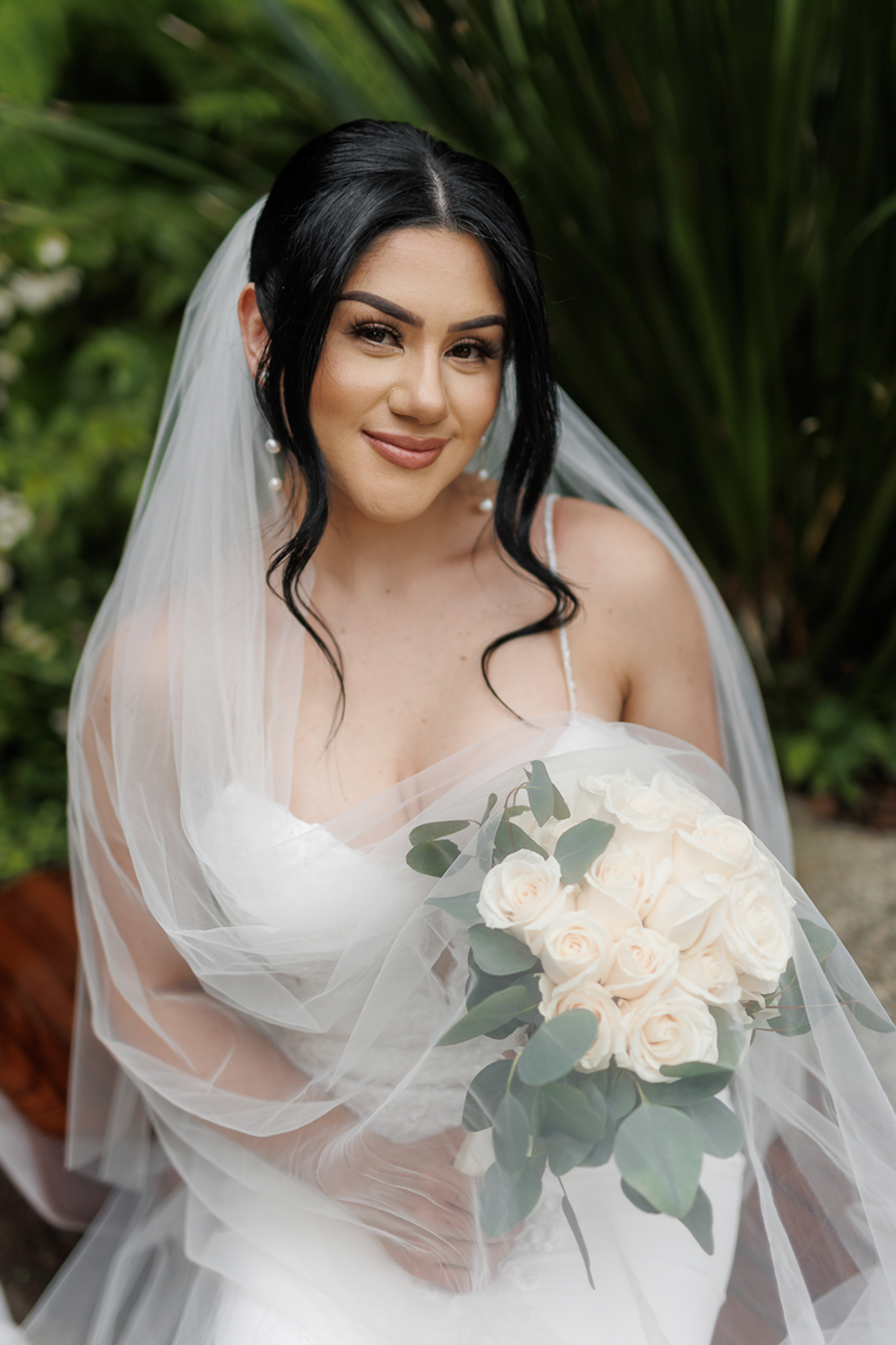Elegant bride portrait at Hyatt Carmel Highlands wedding venue overlooking the California coast