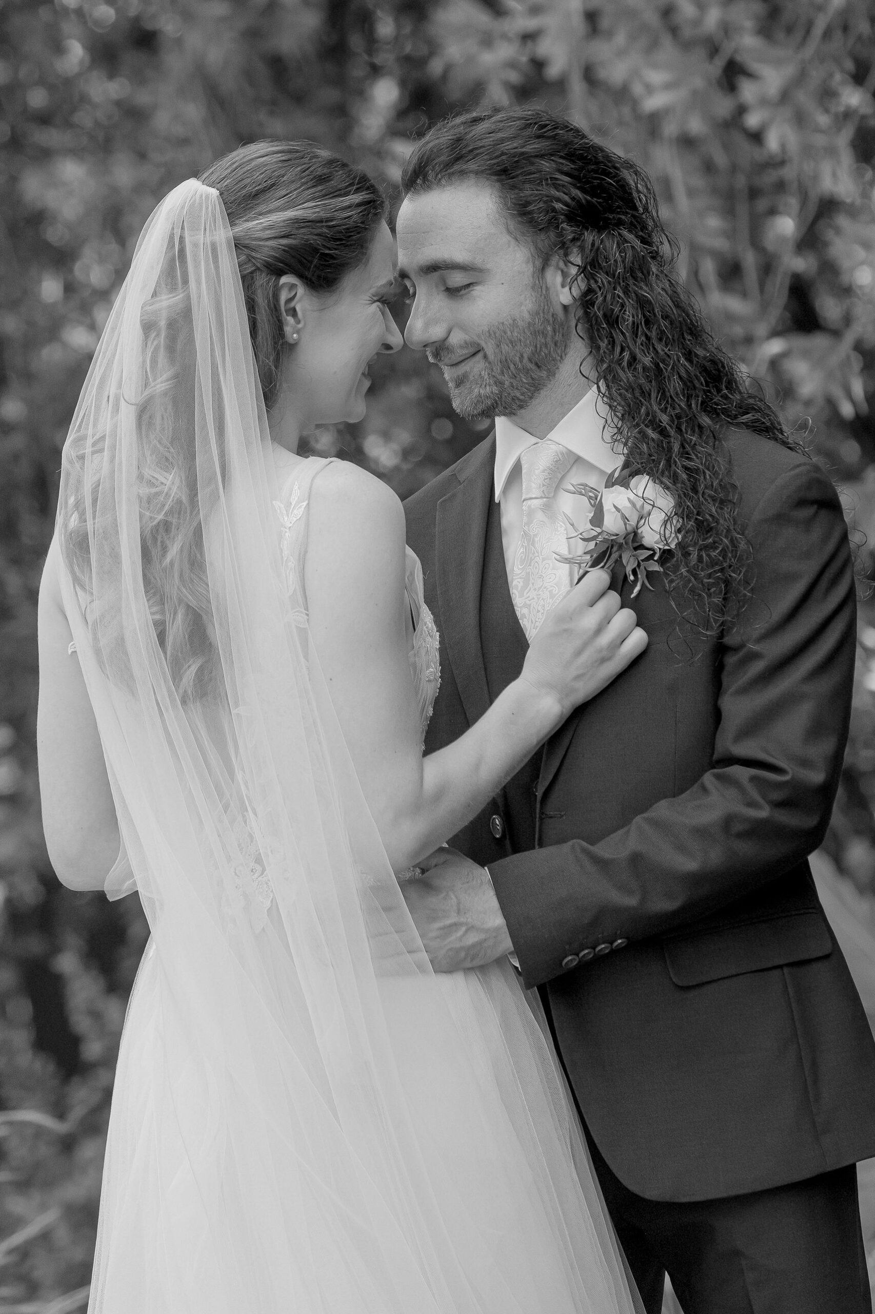 Quiet bride and groom moment at Park Winters wedding