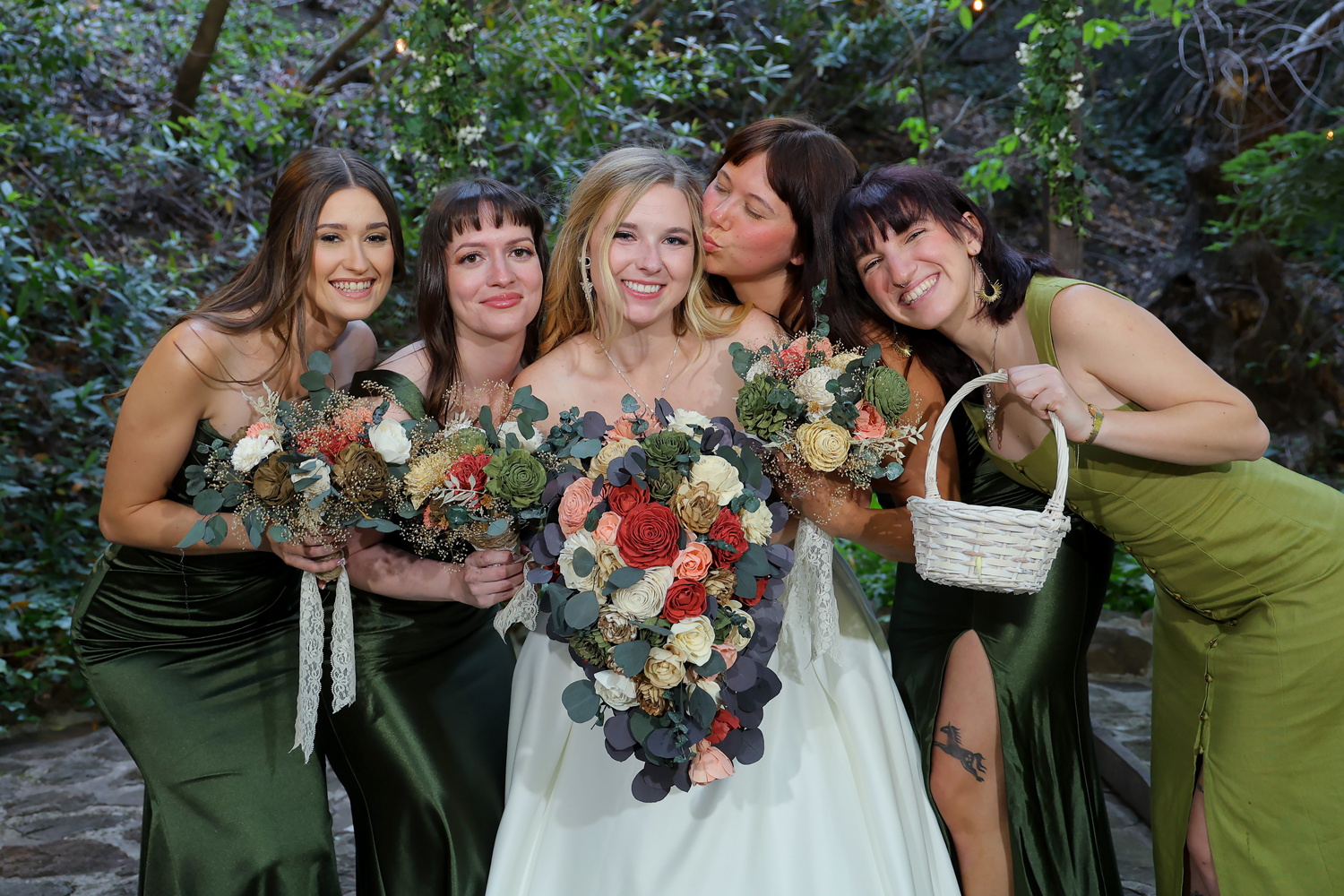 Bride and bridesmaids at wildwood acres resort Lafayette, CA