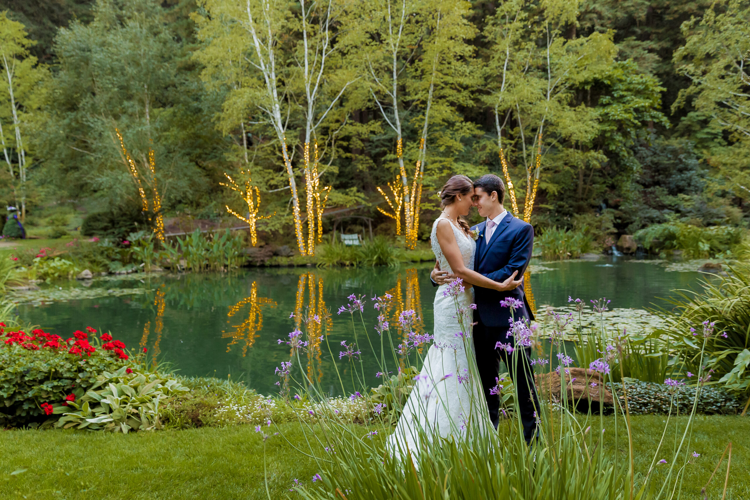 Bride and groom portrait at Nestldown in Los Gatos California
