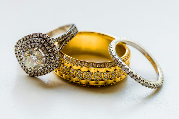 Styled wedding rings at Fairmont San Francisco featuring elegant decorations and refined wedding design.