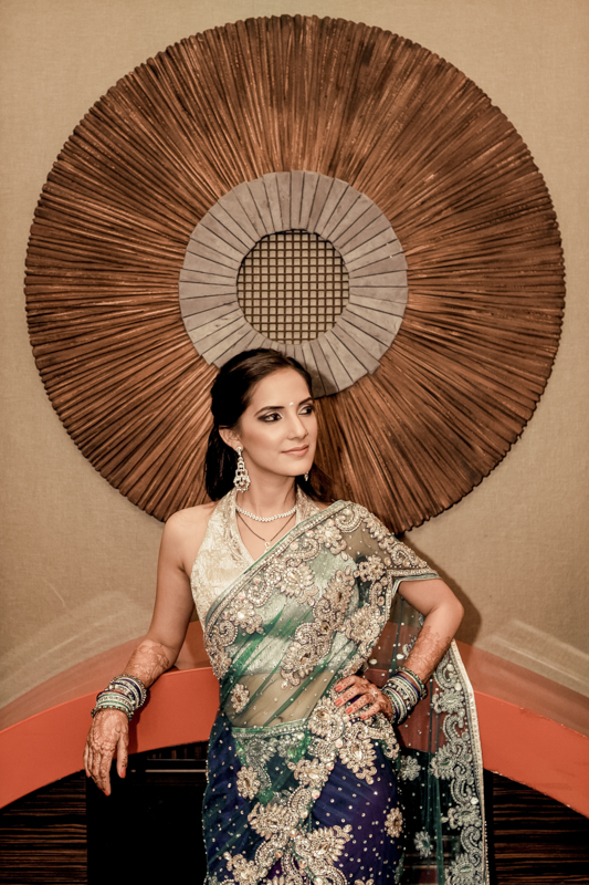 Beautiful Indian bride at wedding reception inside Hyatt Regency Sacramento