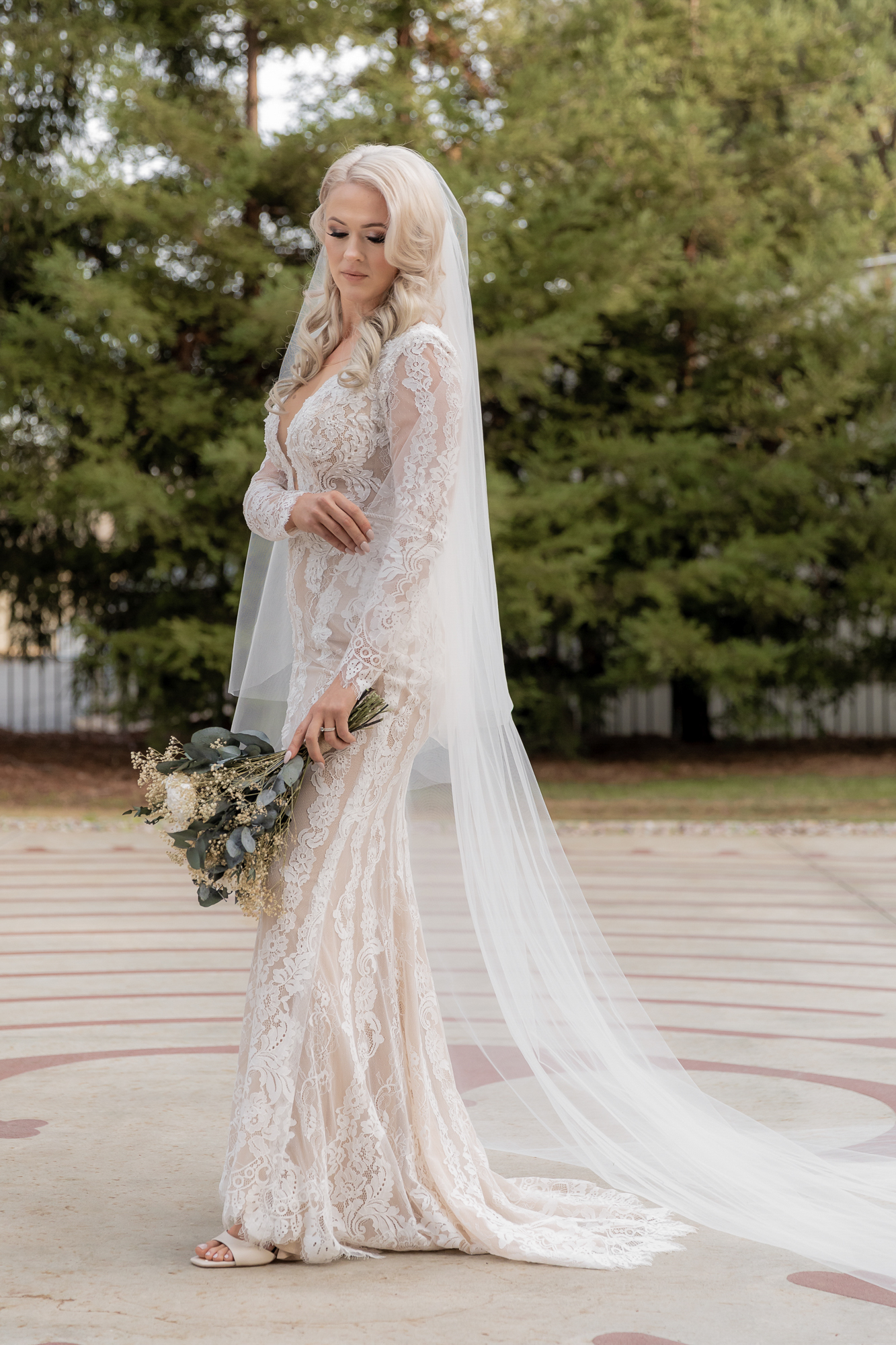 Romantic wedding portrait at Viansa Winery in Sonoma Ca