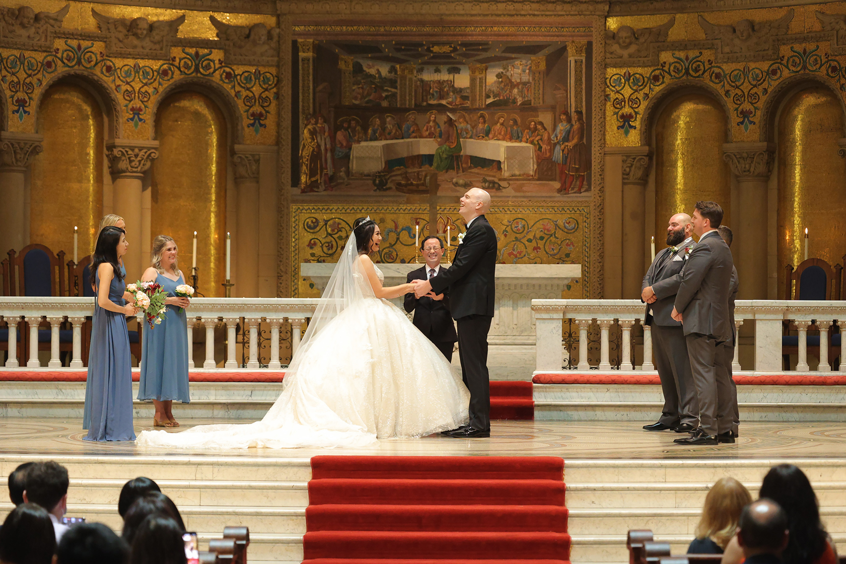 Wedding ceremony in beautiful church setting