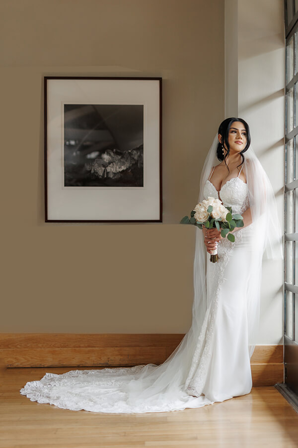 Bride portrait overlooking ocean at Hyatt Carmel Highlands