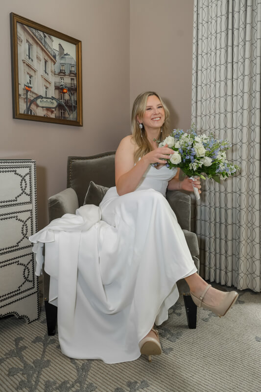 Elegant bride portrait at The Lafayette Hotel in Lafayette, Ca