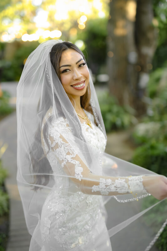 Radiant bride portrait at Brownstone Gardens wedding venue
